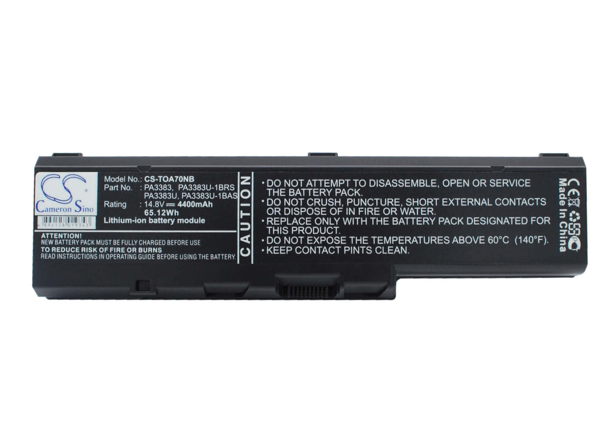 Black Battery For Toshiba Satellite A70, Satellite A70-s2362, Satellite A70-s249 14.8v, 4400mah - 65.12wh Notebook, Laptop Cameron Sino Technology Limited