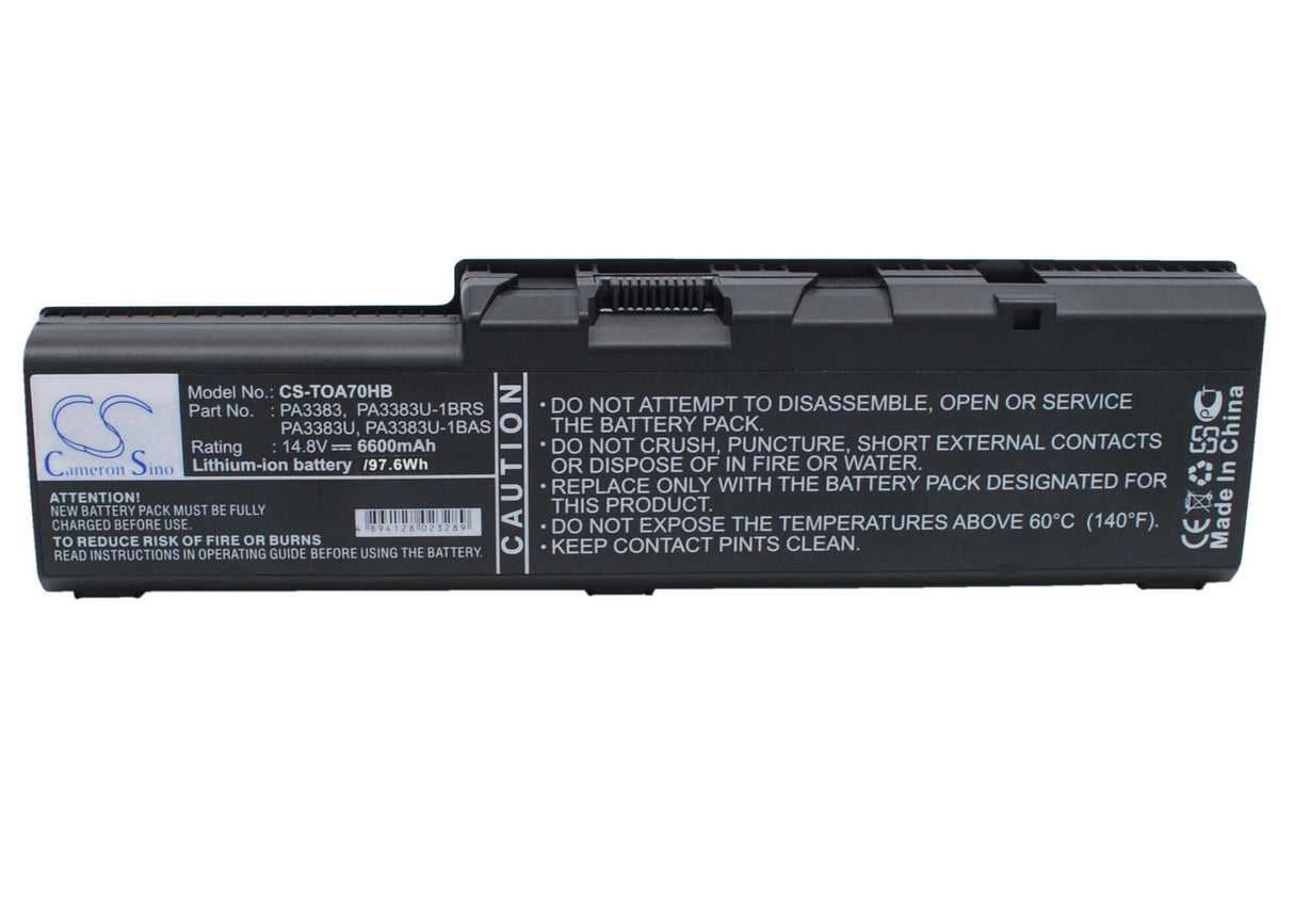 Black Battery For Toshiba Satellite A70, Satellite A70-s2362, Satellite A70-s249 14.8v, 6600mah - 97.68wh Notebook, Laptop Cameron Sino Technology Limited