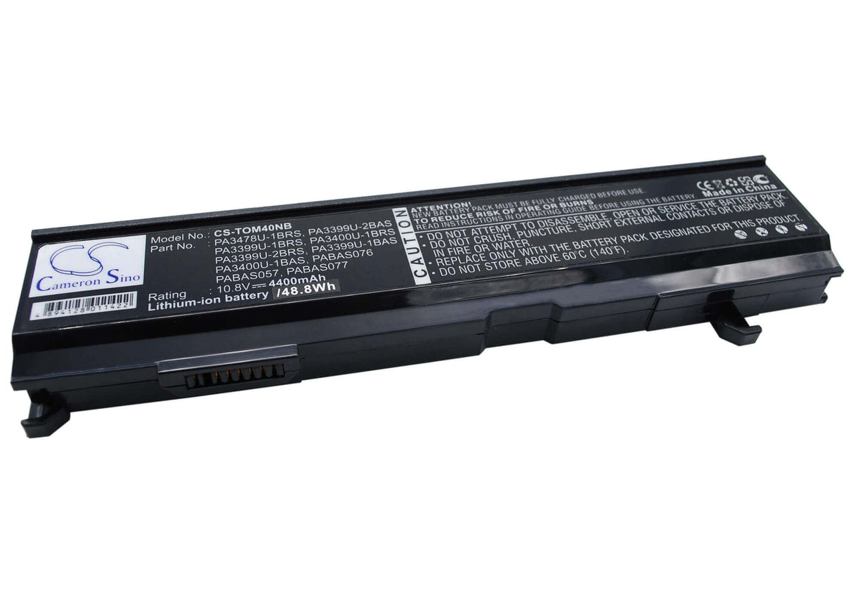 Black Battery For Toshiba Satellite A80-116, Satellite M40-300, Tecra A3-181 10.8v, 4400mah - 47.52wh Notebook, Laptop Cameron Sino Technology Limited
