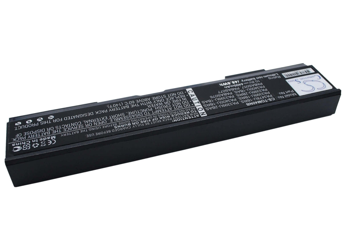 Black Battery For Toshiba Satellite A80-116, Satellite M40-300, Tecra A3-181 10.8v, 4400mah - 47.52wh Notebook, Laptop Cameron Sino Technology Limited