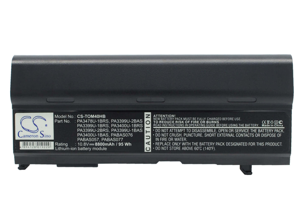 Black Battery For Toshiba Satellite A80-116, Satellite M40-307, Tecra A3-181 10.8v, 8800mah - 95.04wh Notebook, Laptop Cameron Sino Technology Limited