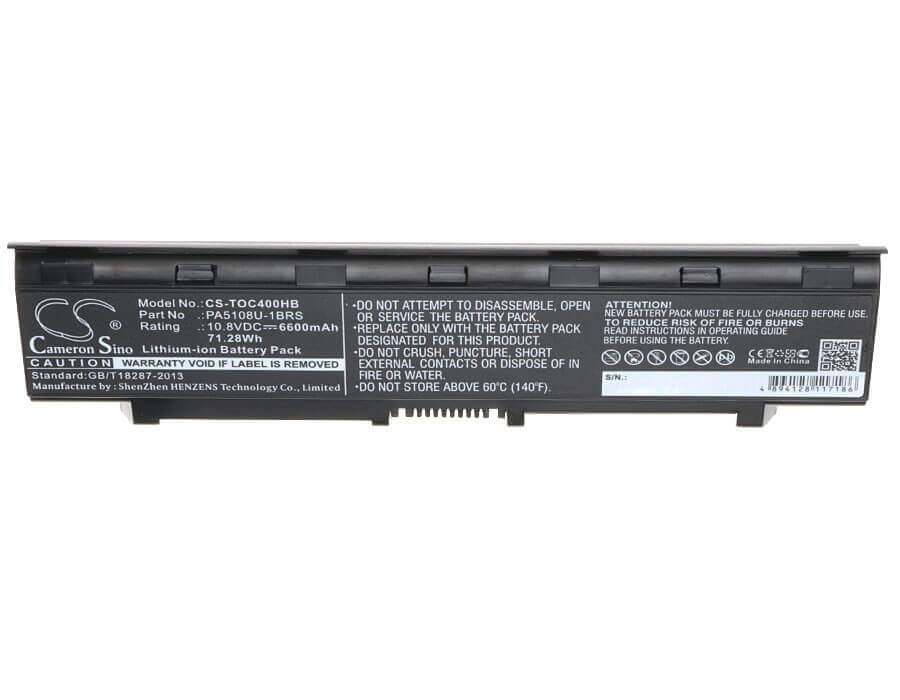 Batterie noire pour Toshiba Satellite C40-ad05b1, Satellite C40-at15b1, Satellite C40-as20w1 10.8v, 6600mah - 71.28wh Batteries pour électronique Cameron Sino Technology Limited (Suspendu)