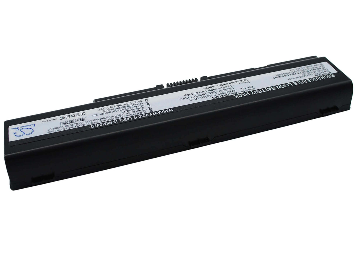Black Battery For Toshiba Satellite L300-19n, Satellite A300-1db, Satellite Pro A300-1ea 10.8v, 4400mah - 47.52wh Notebook, Laptop Cameron Sino Technology Limited