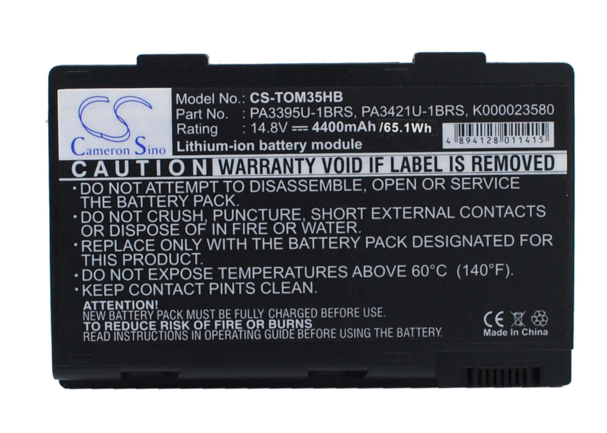 Black Battery For Toshiba Satellite M30x, Satellite M30x-104, Satellite M30x-105 14.8v, 4400mah - 65.12wh Notebook, Laptop Cameron Sino Technology Limited