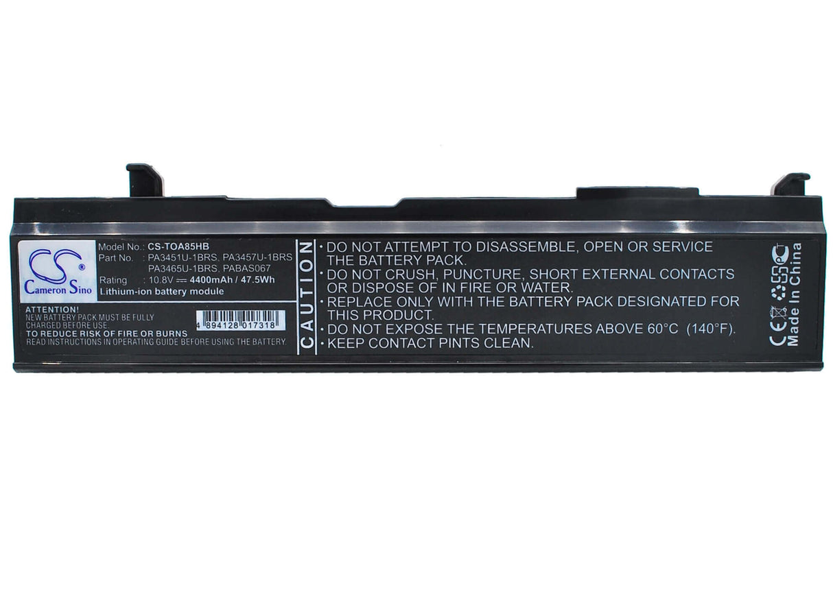Black Battery For Toshiba Satellite M70-208, Satellite A100-s2311td, Satellite A135-s2296 10.8v, 4400mah - 47.52wh Notebook, Laptop Cameron Sino Technology Limited