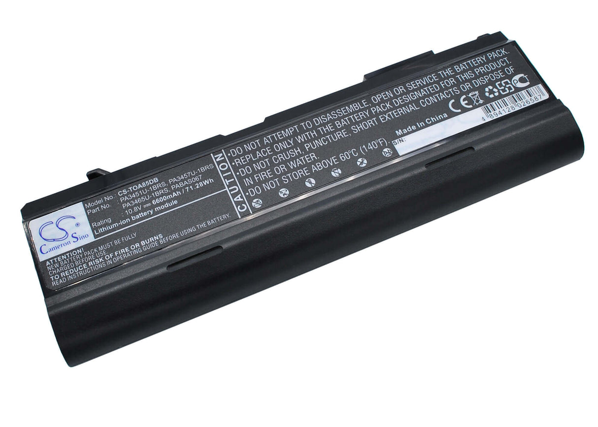 Black Battery For Toshiba Satellite M70-208, Satellite A100-s2311td, Satellite A135-s2296 10.8v, 6600mah - 71.28wh Notebook, Laptop Cameron Sino Technology Limited