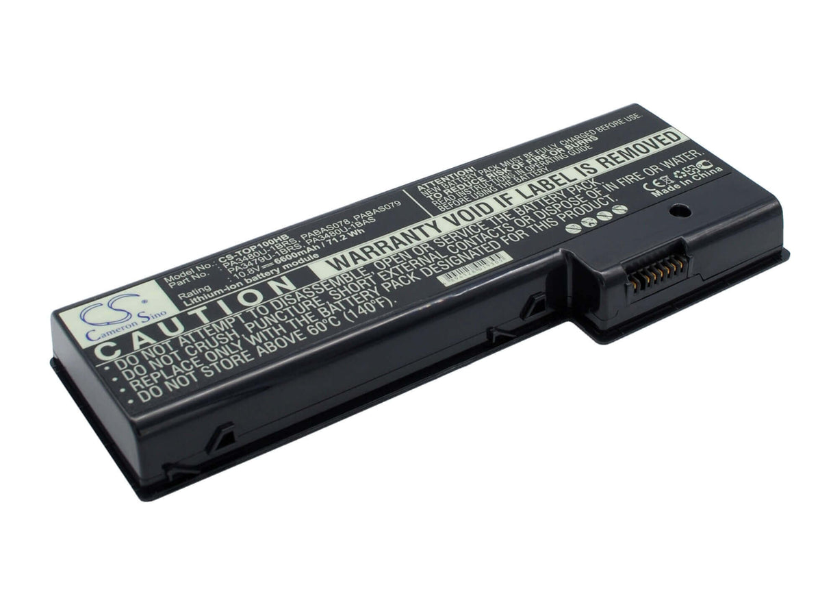 Black Battery For Toshiba Satellite P100-115, Satellite P100-352, Satellite P105-s6124 10.8v, 6600mah - 71.28wh Notebook, Laptop Cameron Sino Technology Limited