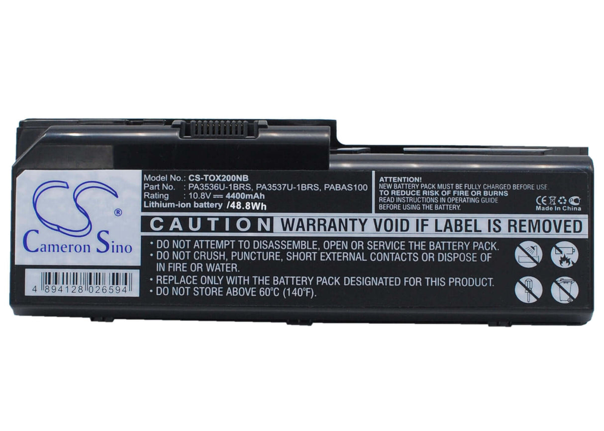 Batterie noire pour Toshiba Satellite P200-1cb, Satellite P200d-1fw, Satellite X200-21w 10.8v, 4400mah - 47.52wh Notebook, Laptop Cameron Sino Technology Limited
