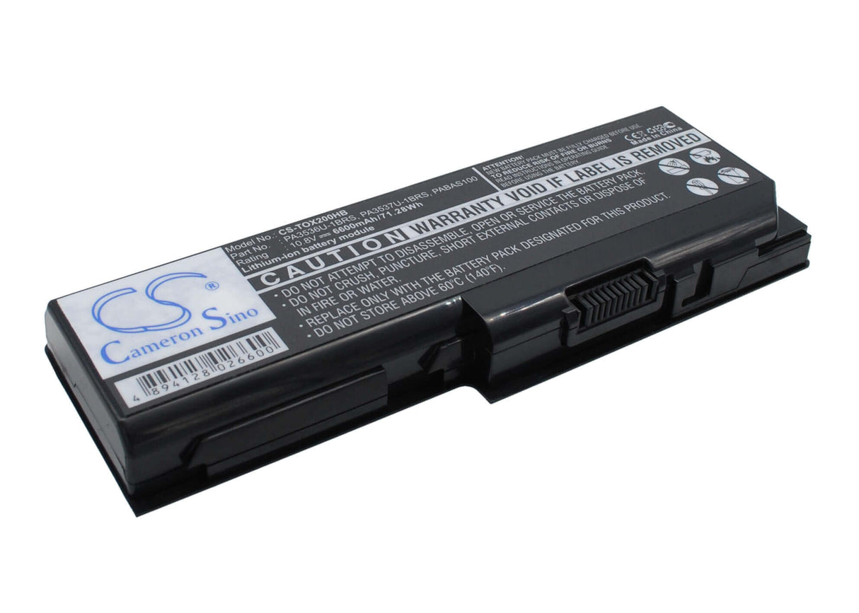 Black Battery For Toshiba Satellite P200-1cb, Satellite P200d-1fw, Satellite X200-21w 10.8v, 6600mah - 71.28wh Notebook, Laptop Cameron Sino Technology Limited