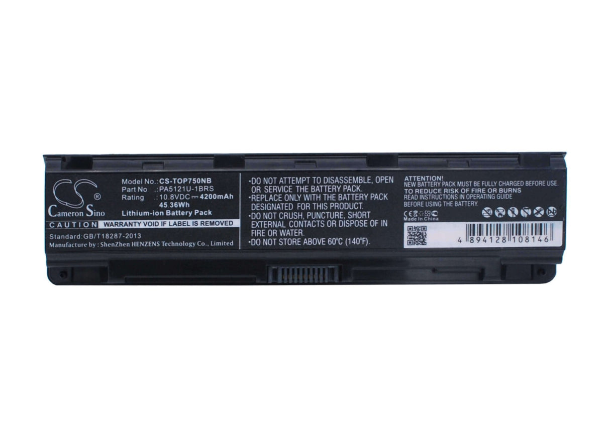 Black Battery For Toshiba Satellite P70, Satellite P70-a, Satellite P75 10.8v, 4200mah - 45.36wh Notebook, Laptop Cameron Sino Technology Limited