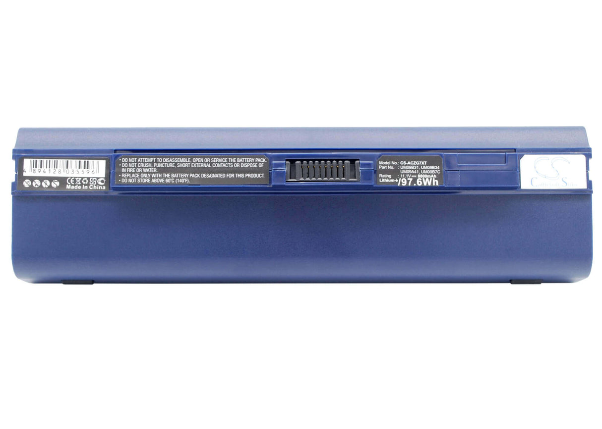 Blue Battery For Acer Aspire One 531, Aspire One 751, Aspire One 751-bk23 11.1v, 8800mah - 97.68wh Notebook, Laptop Cameron Sino Technology Limited