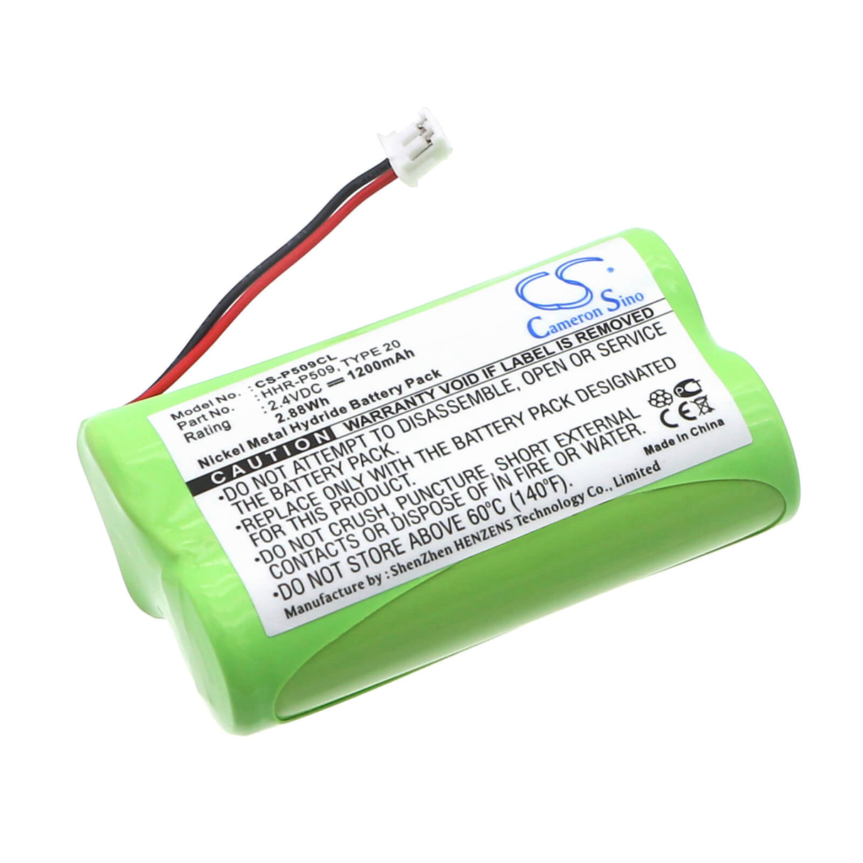Cordless Phone Battery For Panasonic HHR-P509, HHR-P509A, HHR-15F2G3, 2.4v, 1200mah - 2.88wh Cordless Phone Cameron Sino Technology Limited (Cordless Phone)