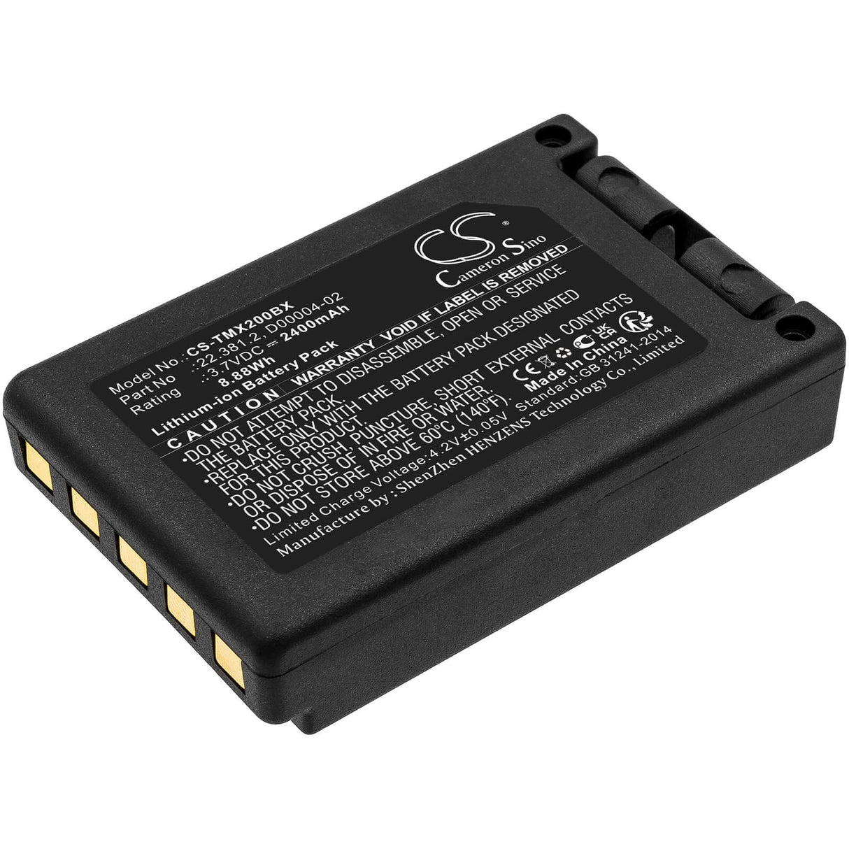 Batterie de grue pour Teleradio, Tg-txmnl, Émetteur Télé Radio Tg-txmnl 3.7v, 2400mah - 8.88wh Télécommande de grue Cameron Sino Technology Limited
