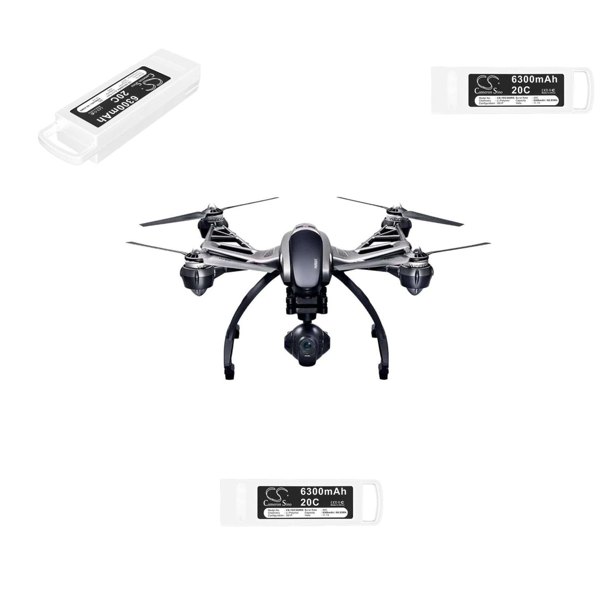 Cameron Sino CS-YEC500RX 6300mAh 11.1V Li-Polymer Drone Battery for YUNEEC Q500 Series Drones Cameron Sino Technology Limited