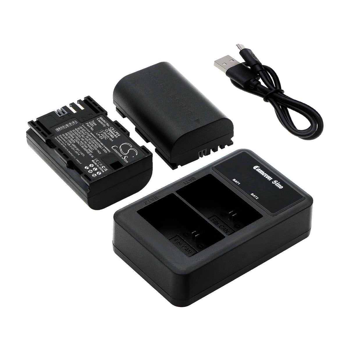 BTBAI Caricabatteria lp-e6 compatibile USB Dual per Canon lp-e6n lp-e6nh lc-e6 lc BTBAI Caricabatteria lp-e6 compatibile USB Dual per Canon lp-e6n lp-e6nh lc-e6 lc