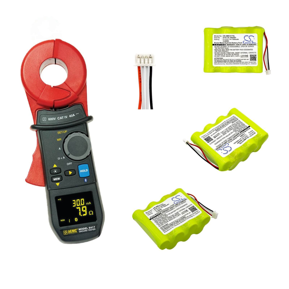 8.4V, Ni-MH, 700mAh, Batterie d'équipement compatible avec Aemc, 2137.52, 6417 Ground Tester, Pel 102, 5.88Wh Équipement, Enquête, Test Cameron Sino Technology Limited