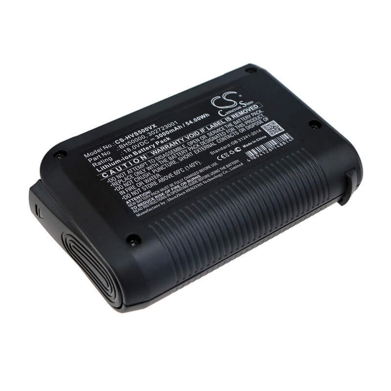 18.0V, Li-ion, 3000mAh, Vacuum battery fits Hoover, Bh50010 Platinum Collection Co, Bh50015 Platinum Collection Li, Platinum Linx, 54.00Wh Vacuum Cameron Sino Technology Limited (Suspended)