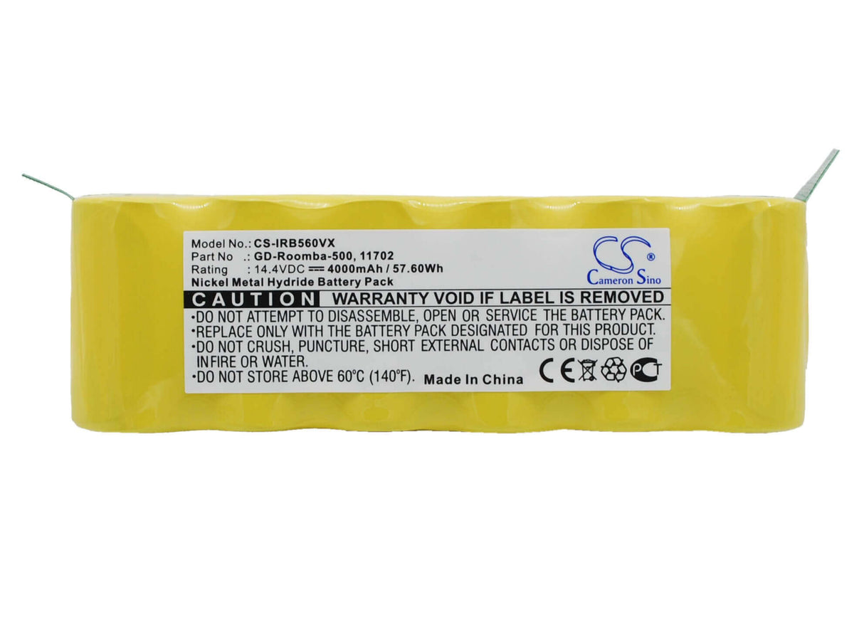 14.4V, Ni-MH, 4000mAh, Vacuum battery fits Robotic, Vileda, Intelligent Floor Vac M-488, 57.60Wh Vacuum Cameron Sino Technology Limited