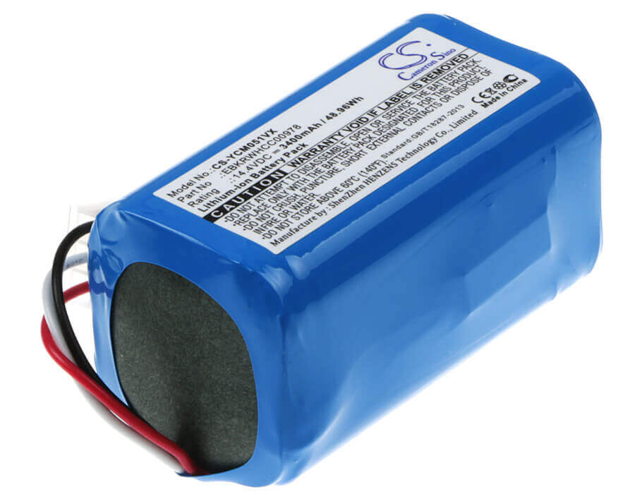 14.4V, Li-ion, 3400mAh, Vacuum battery fits Yujin Robot, Iclebo, Arte, Arte Ycr-m05, Light, 48.96Wh Vacuum Cameron Sino Technology Limited