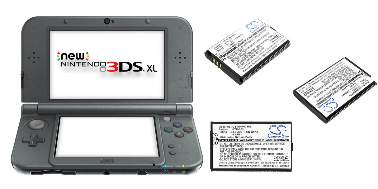 3,7V, Li-ion, 1200mAh, batterie de console de jeu convient à Nintendo, Ktr-003, Mwh710a01, Nouveau 3ds, 4,44Wh Console de jeu Cameron Sino Technology Limited