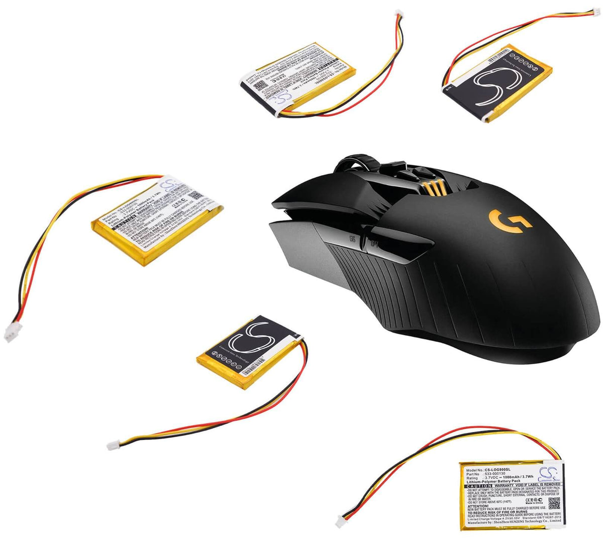 3.7V, Li-Polymer, 1000mAh, Keyboard,Mouse battery fits Logitech, 533-000130, G403, G703, 3.7Wh Keyboard,Mouse Cameron Sino Technology Limited