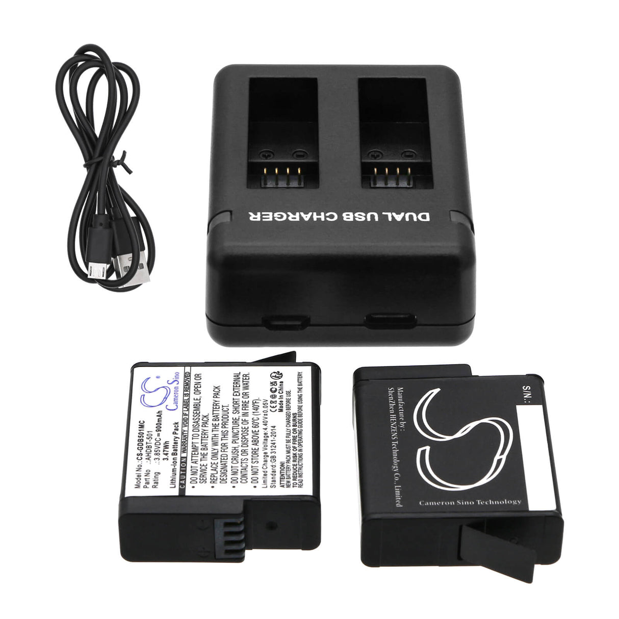 Chargeur GoPro Compatible avec GoPro: ASST1, HD8.01, Hero 2018, Hero 7 Black, Chargeur de Batterie Hero 5 Cameron Sino Technology Limited