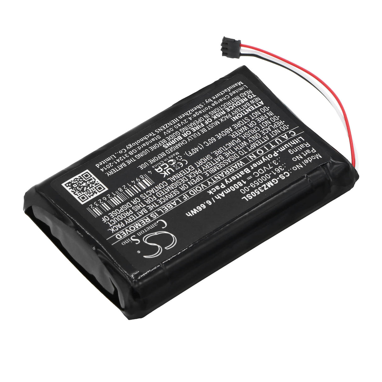 3.7V, Li-Polymer, 1800mAh, batterie GPS compatible Garmin, 361-00059-00, Zumo 340lm, Zumo 350lm, 6.66Wh GPS, Navigator Cameron Sino Technology Limited