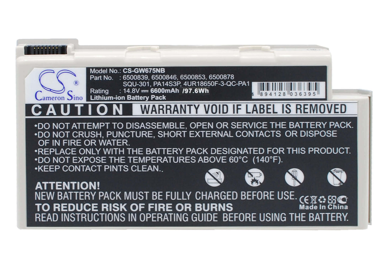 Grey Battery For Gateway M675, M675cs, M675e 14.8v, 6600mah - 97.68wh Batteries for Electronics Cameron Sino Technology Limited (Suspended)