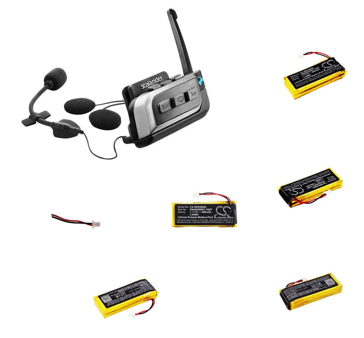 Headset Battery For Cardo Scala Rider G4, G9, G9x 800mah - 2.96wh Wireless Headset Cameron Sino Technology Limited
