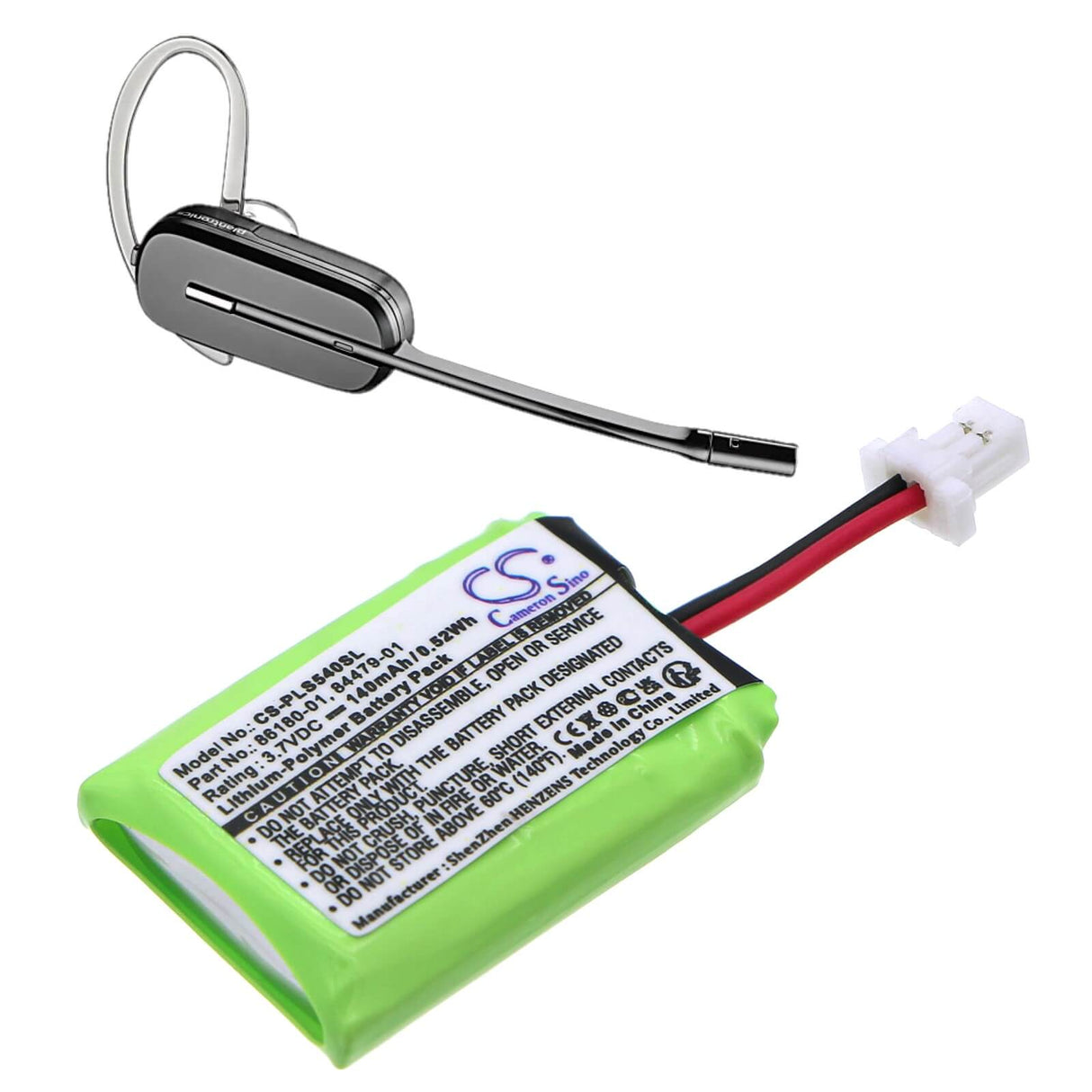 Headset Battery For Plantronics Cs540, Cs540a, Savi Cs540 3.7v, 140mah - 0.52wh Wireless Headset Cameron Sino Technology Limited