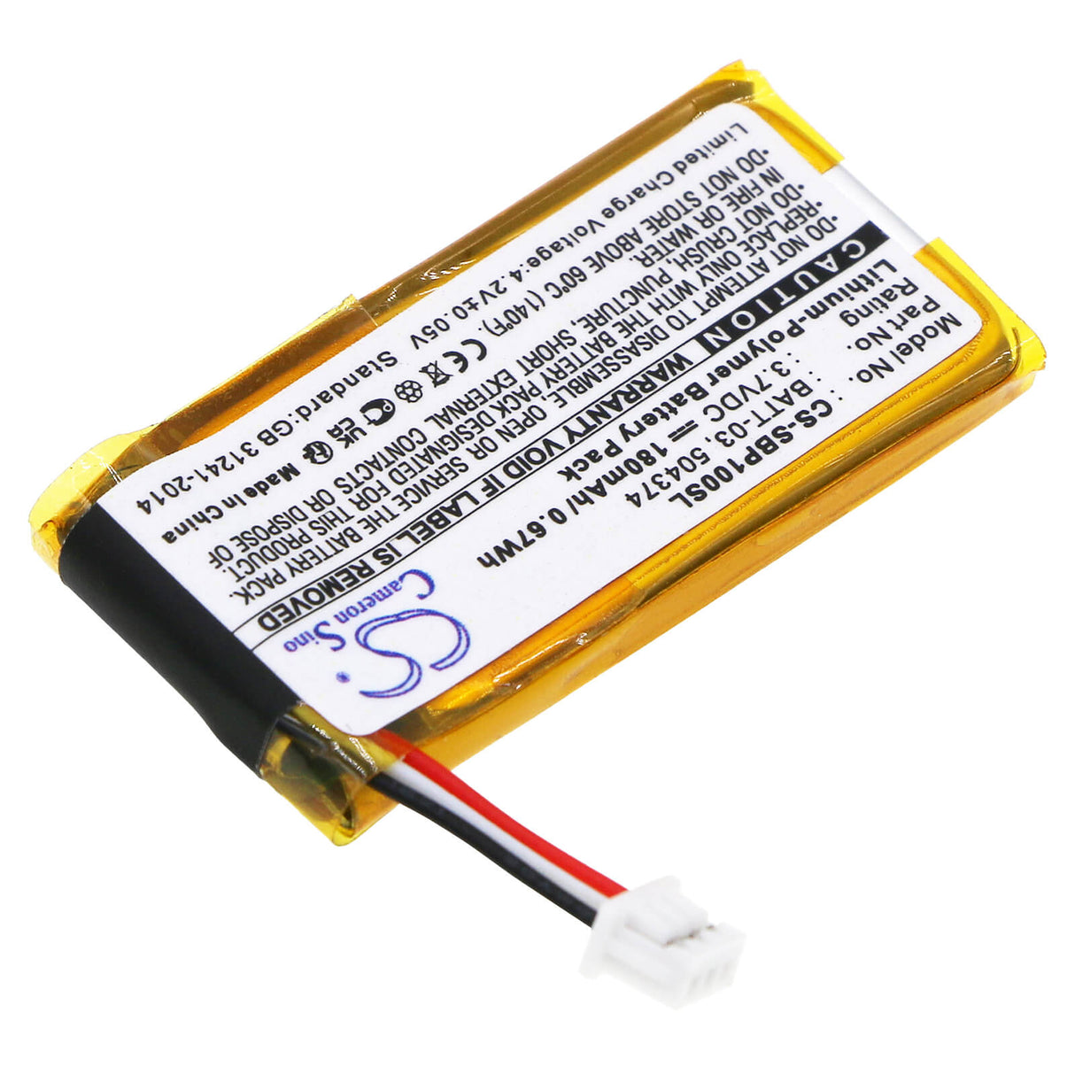 BATT-03 Headset Battery For Sennheiser Officerunner, Dw Office, Pro 1 3.7v, 180mah - 0.67wh Wireless Headset Cameron Sino Technology Limited