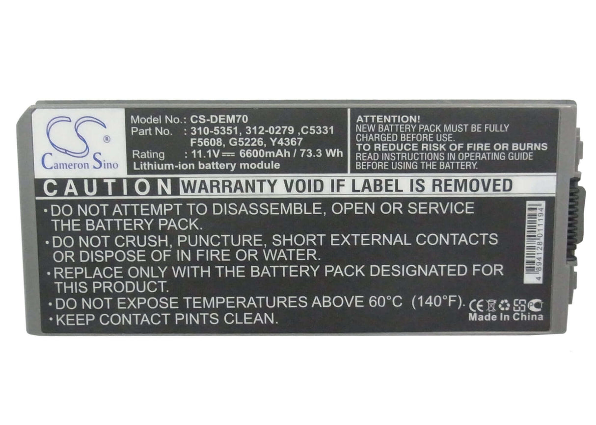 Metallic Grey Battery For Dell Latitude D810, Precision M70 11.1v, 6600mah - 73.26wh Notebook, Laptop Cameron Sino Technology Limited (Suspended)