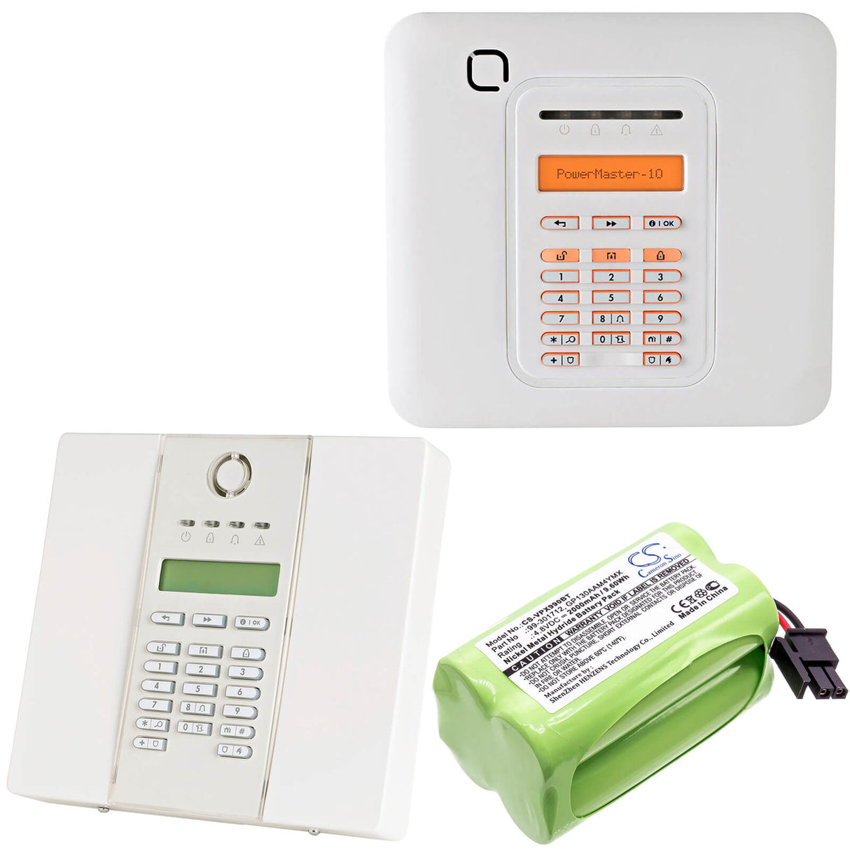Ni-MH, Alarm Battery For Visonic, Powermaster 10, Powermax Express 4.8v, 2000mah - 9.60wh Alarm System Cameron Sino Technology Limited