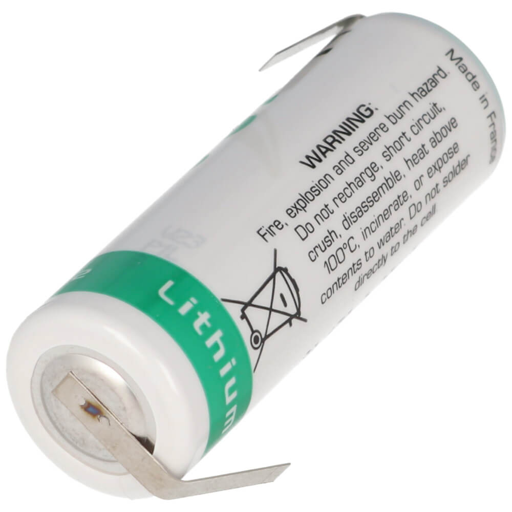 Opposite-tabbed Saft Ls17500 A Size 3.6v 3600mah Battery Saft Batteries Saft Lithium Batteries