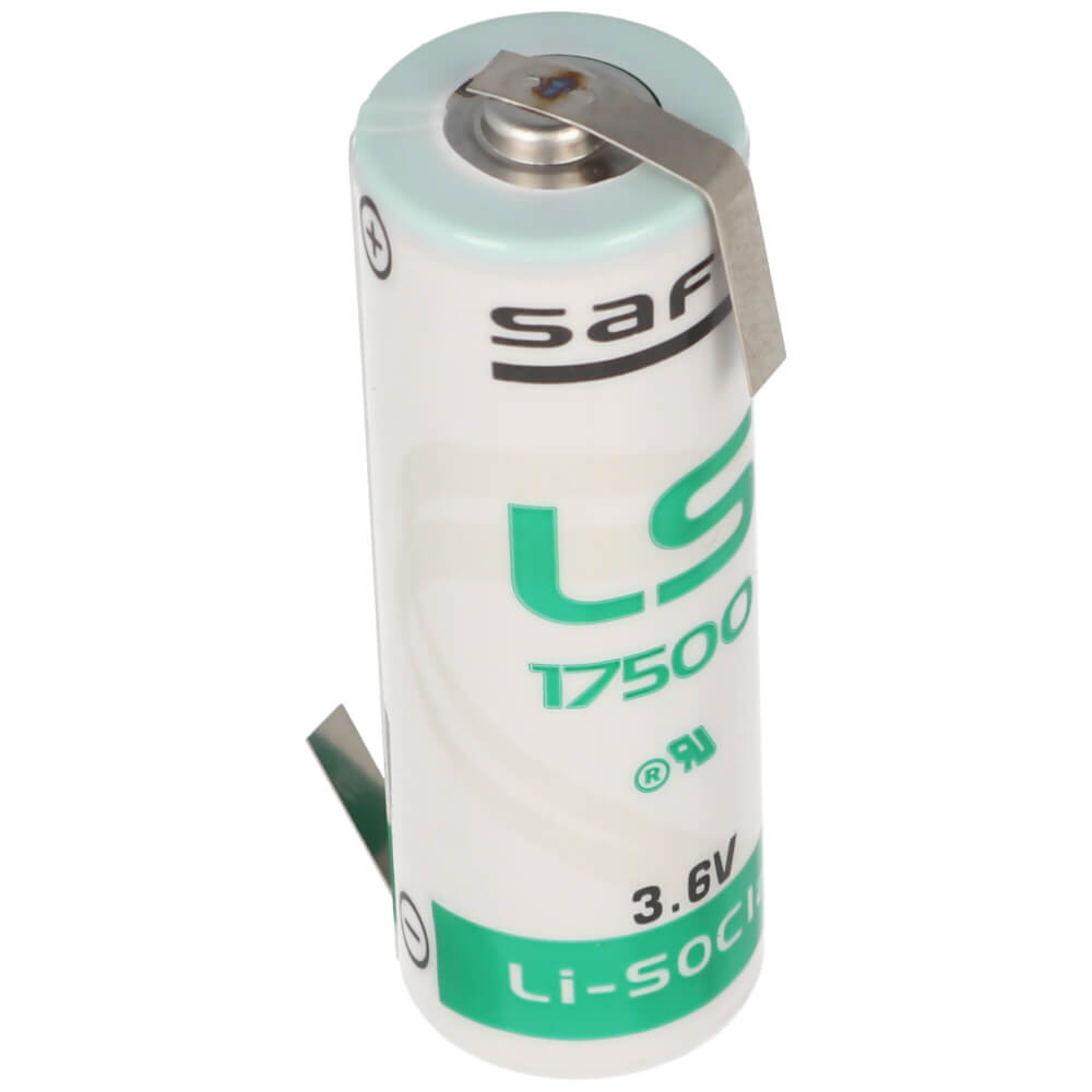 Opposite-tabbed Saft Ls17500 A Size 3.6v 3600mah Battery Saft Batteries Saft Lithium Batteries