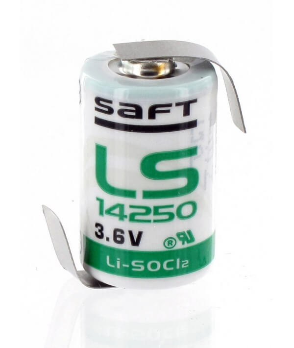 Opposite Tabs 1/2 Aa Saft Ls14250 3.6v 1200mah Battery Saft Batteries Saft Lithium Batteries