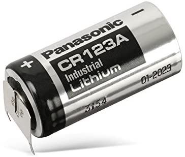 Batterie au lithium Panasonic 3v Cr123a 1400mah remplace Cr17345, Cr123a - Non rechargeable Autre Panasonic avec broches PC - 2 broches sur la borne négative - 1 broche sur la borne positive