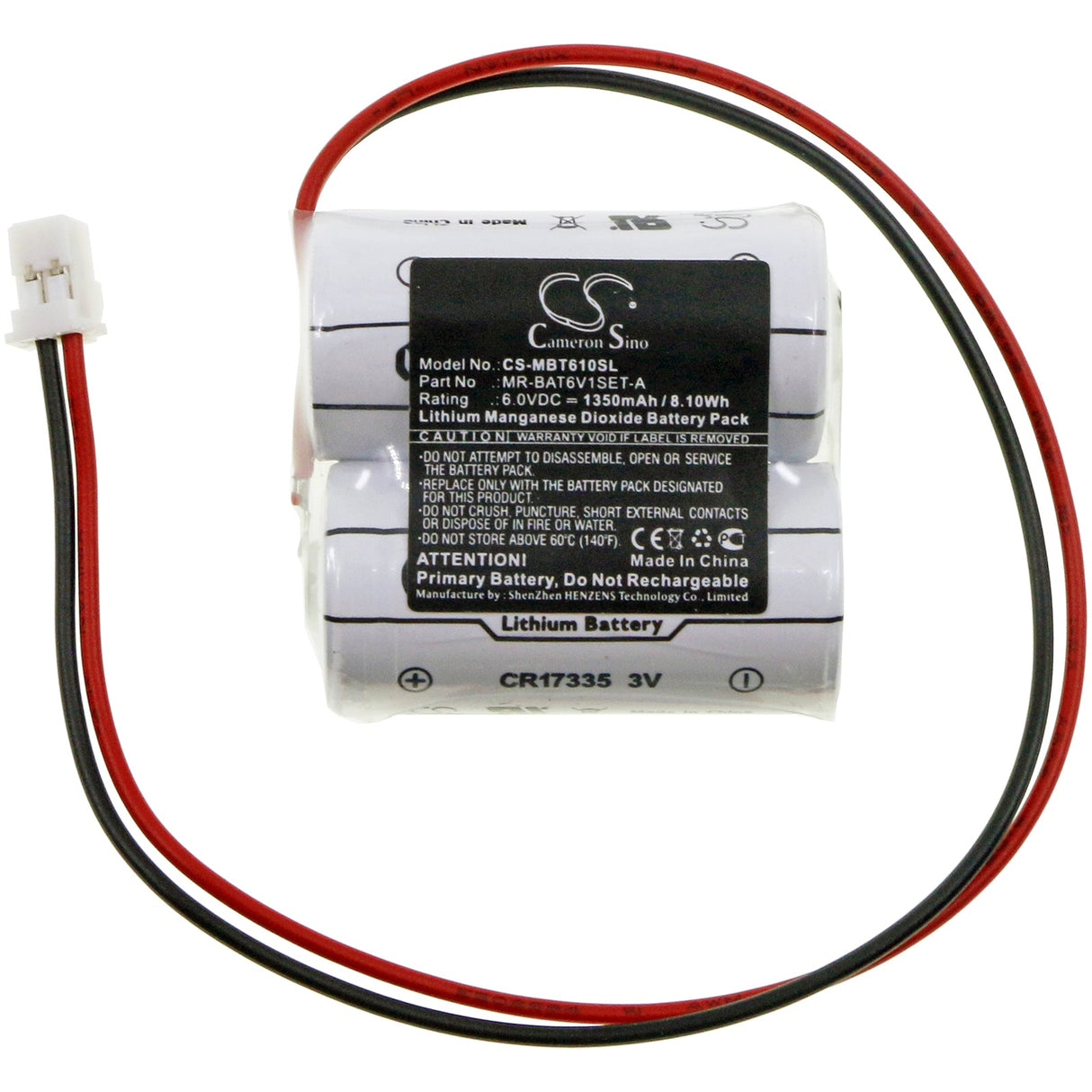 PLC Battery for Mitsubishi, Mr-bat6v1set-a 6v, 1350mah - 8.10wh PLC Cameron Sino Technology Limited