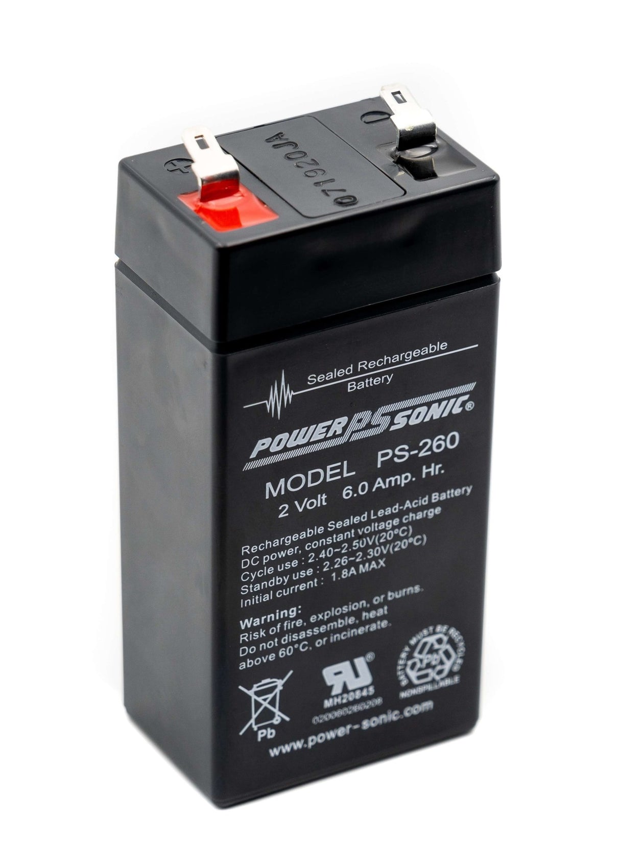 Powersonic 2 Volt 6 A/h Rechargeable Sealed Lead Acid Battery Sealed Lead Acid (Special) CB Generic