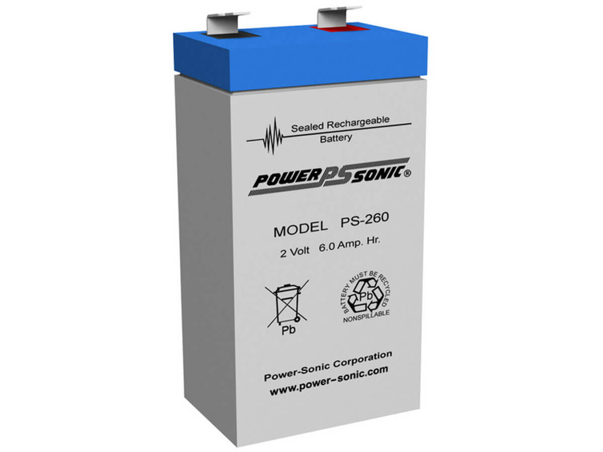 Powersonic 2 Volt 6 A/h Rechargeable Sealed Lead Acid Battery Sealed Lead Acid (Special) CB Generic