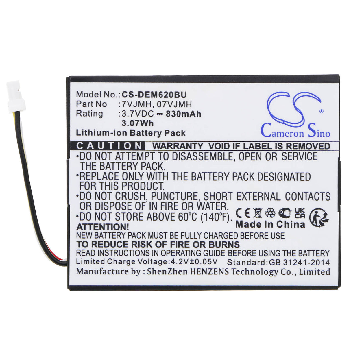 RAID Controller Battery For Dell Poweredge M620, Poweredge R320, Poweredge R420 3.7v, 830mah - 3.07wh RAID Controller Cameron Sino Technology Limited
