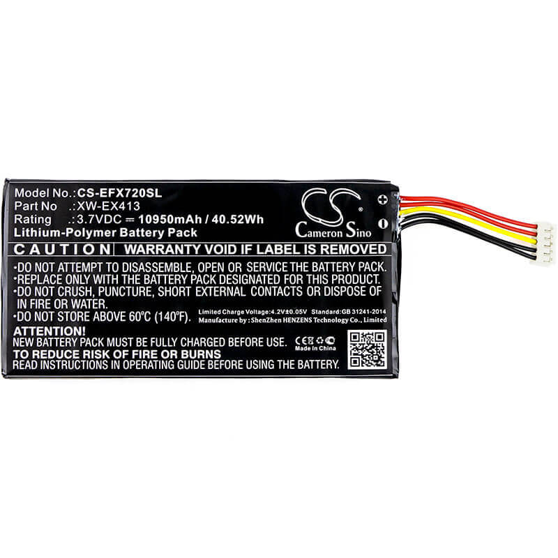 3.7V, Li-Polymer, 10950mAh, Equipment battery fits Ideal, Exfo, R230052, MAX-5205, Max-710b, 40.52Wh Equipment, Survey, Test Cameron Sino Technology Limited
