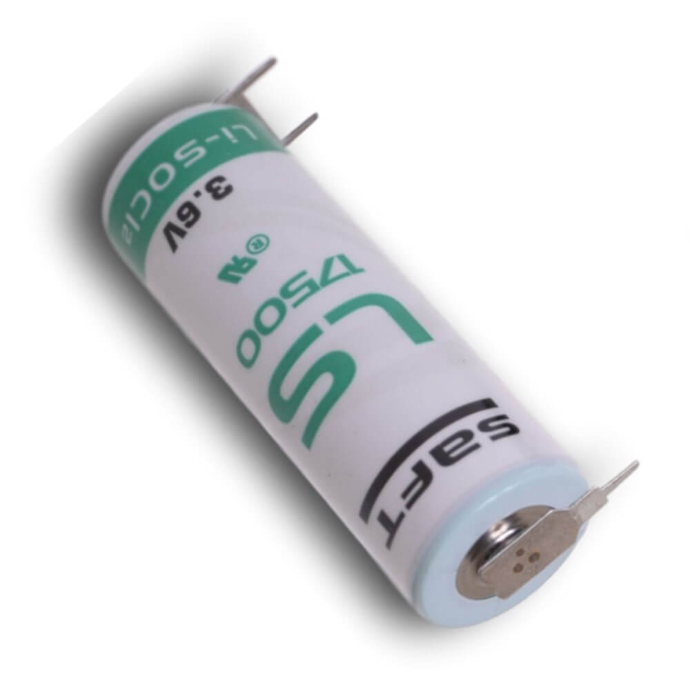 Saft Ls17500 A-size 3.6v 3600mah Battery With Triple Pc Pins, 1 Positive & 2 Negative Saft Batteries Saft Lithium Batteries