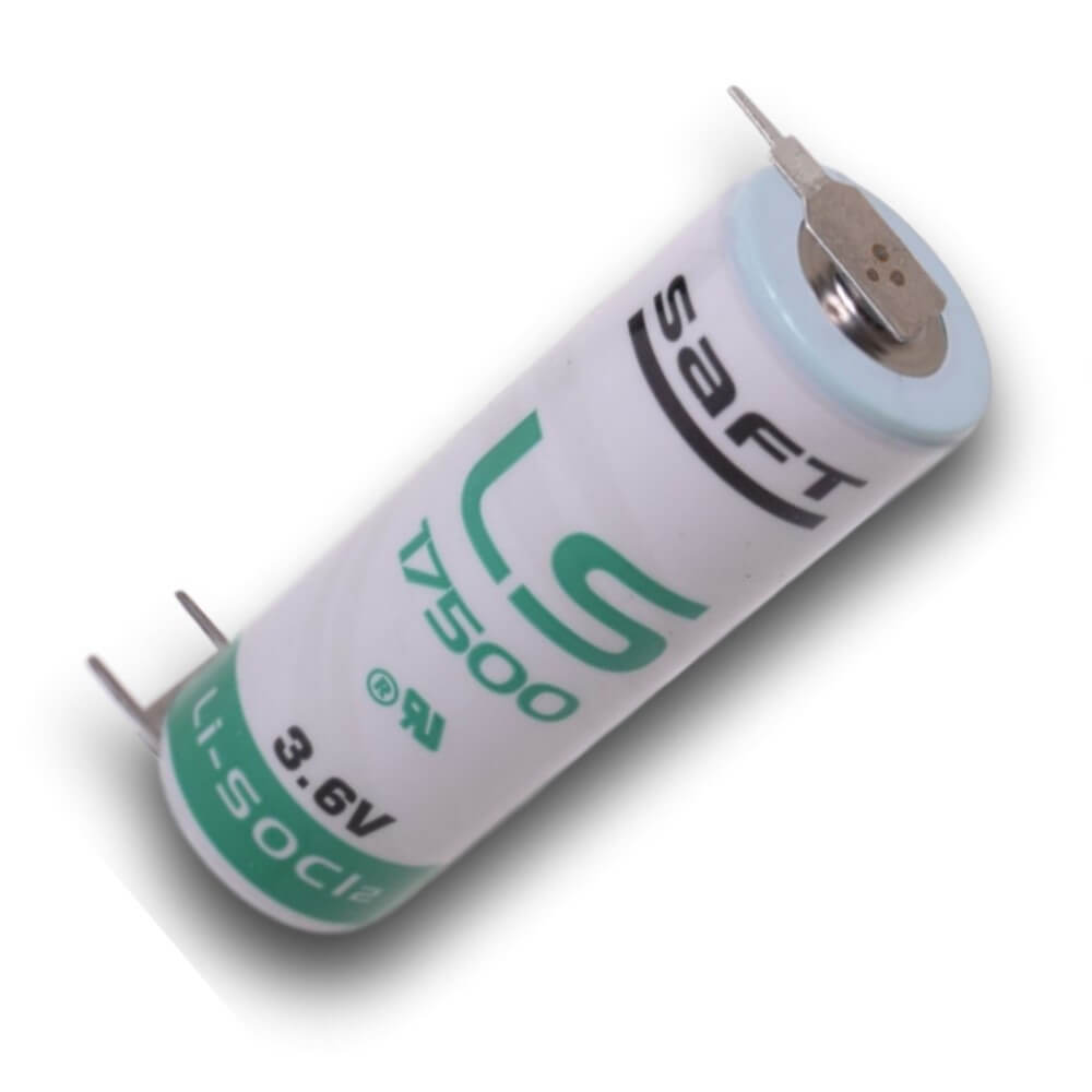 Saft Ls17500 A-size 3.6v 3600mah Battery With Triple Pc Pins, 1 Positive & 2 Negative Saft Batteries Saft Lithium Batteries