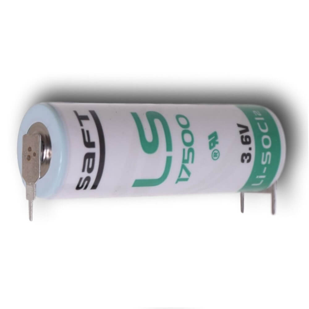 Saft Ls17500 A-size 3.6v 3600mah Battery With Triple Pc Pins, 1 Positive & 2 Negative Saft Batteries Saft Lithium Batteries