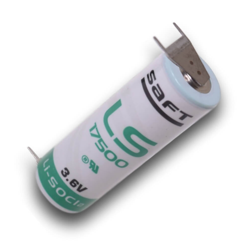 Saft Ls17500, A Size Battery 3.6v, 3600mah With Pc Pins Dual Positive Terminal & Single Negative Terminal Saft Batteries Saft Lithium Batteries