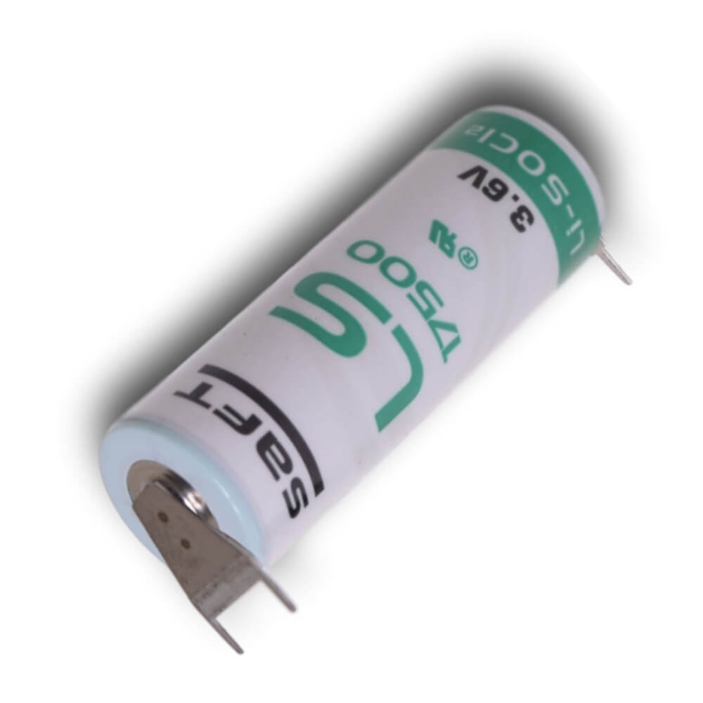 Saft Ls17500, A Size Battery 3.6v, 3600mah With Pc Pins Dual Positive Terminal & Single Negative Terminal Saft Batteries Saft Lithium Batteries