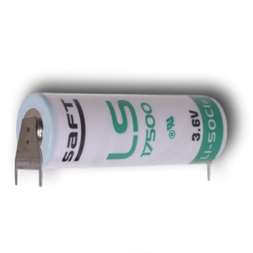 Saft Ls17500, A Size Battery 3.6v, 3600mah With Pc Pins Dual Positive Terminal & Single Negative Terminal Saft Batteries Saft Lithium Batteries