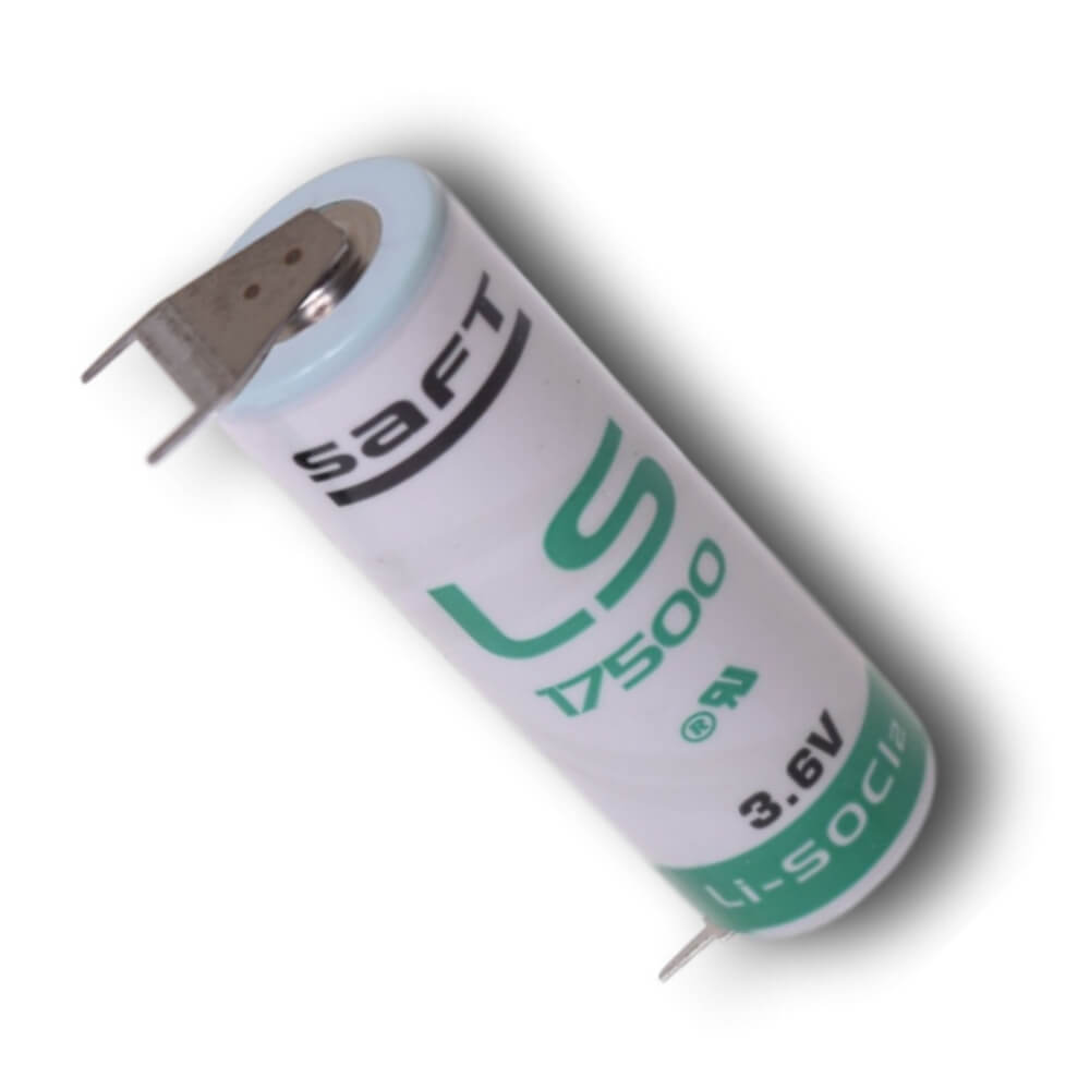 Saft Ls17500, A Size Battery 3.6v, 3600mah With Pc Pins Dual Positive Terminal & Single Negative Terminal Saft Batteries Saft Lithium Batteries