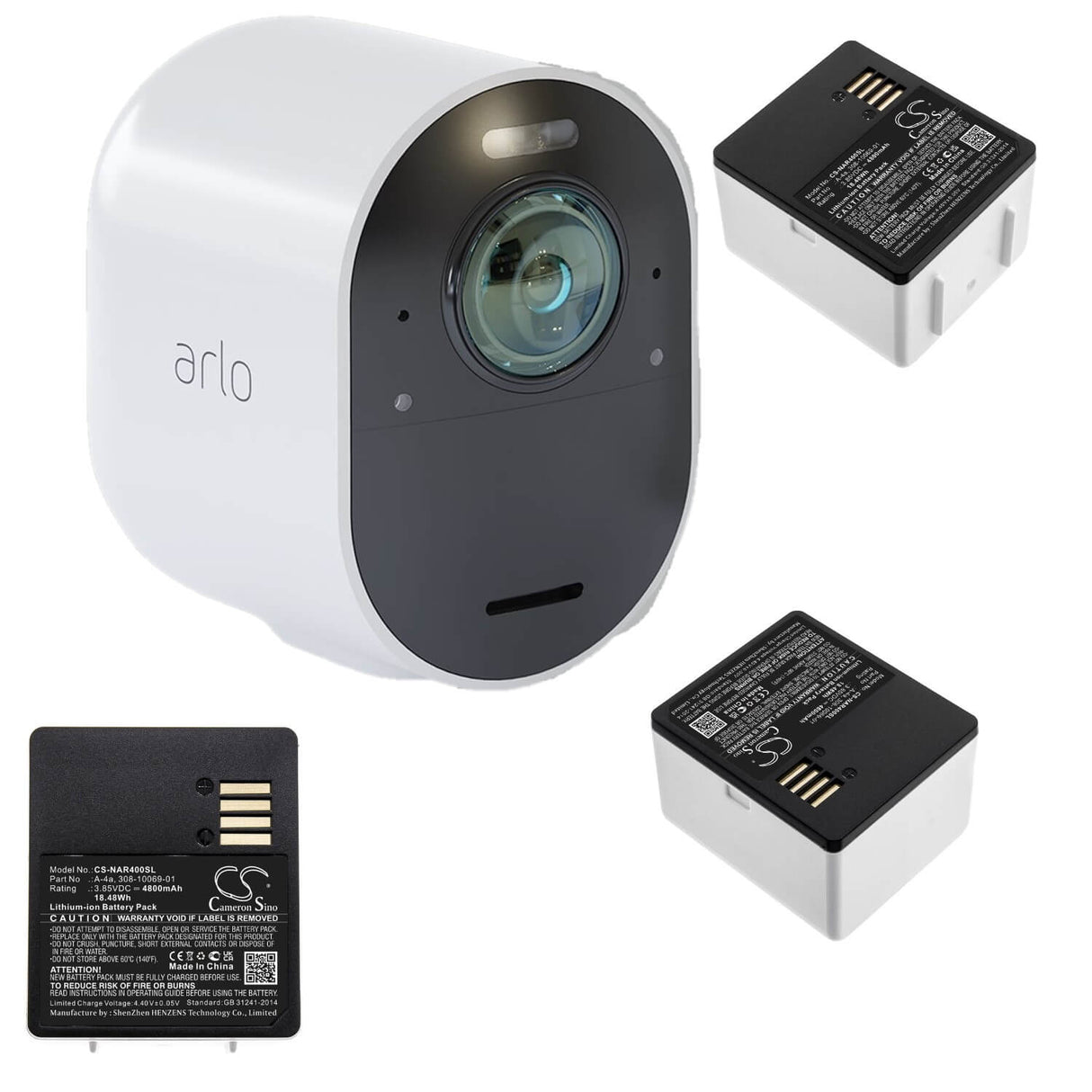 Batterie de caméra de sécurité pour Arlo & Netgear, Ultra, Ultra 4k Uhd 3.85v, 4800mah - 18.48wh Caméra de sécurité domestique Cameron Sino Technology Limited